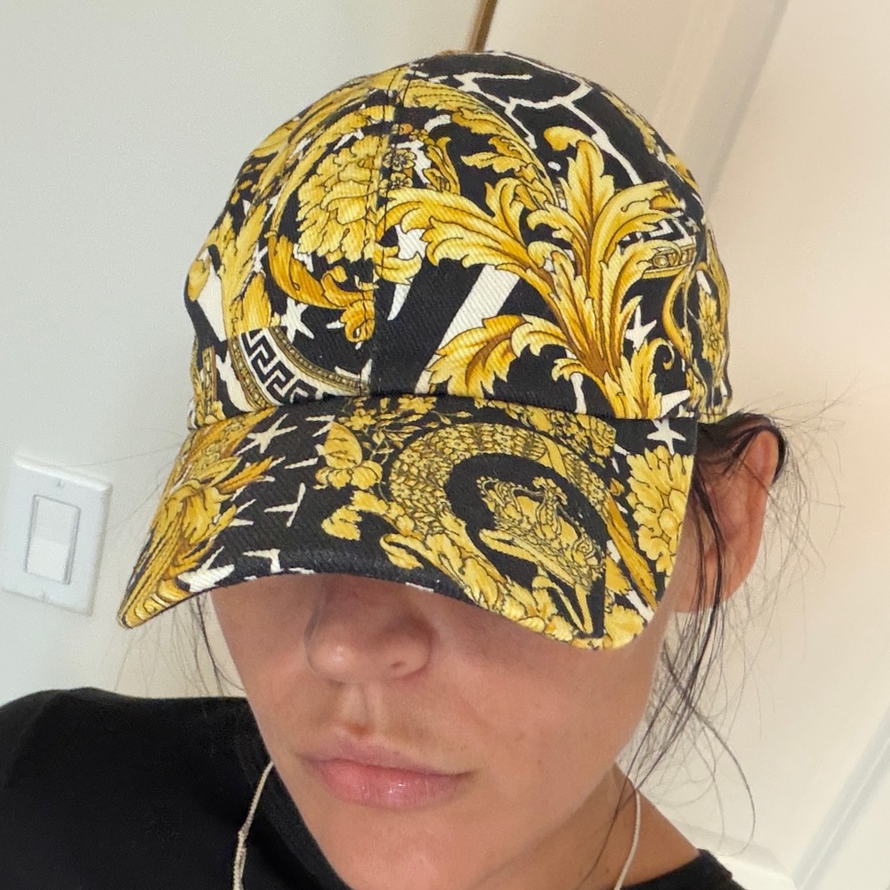 Versace Black and Gold Baroque Hat Unisex - Picture 10 of 12